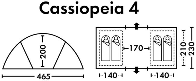 Палатка кемпинговая "Cassiopeia 4"  Синий/Серый
