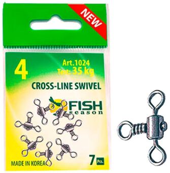Вертлюжок цилиндрический на три направления FISH SEASON №4 35кг 7шт/уп 1024-04F Вертлюжок цилиндрический на три направления FISH SEASON №4 35кг 7шт/уп 1024-04F