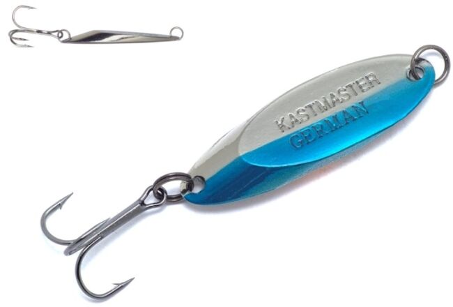 Блесна колеблющаяся GERMAN Kastmaster 105 34мм 3.5гр #B04 серебро/синий Блесна колеблющаяся GERMAN Kastmaster 105 34мм 3.5гр #B04 серебро/синий