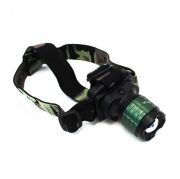 Фонарь налобный 8012-1 линза, зум, цвет:кмф зарадка:авто/220в (2аккумулятора)