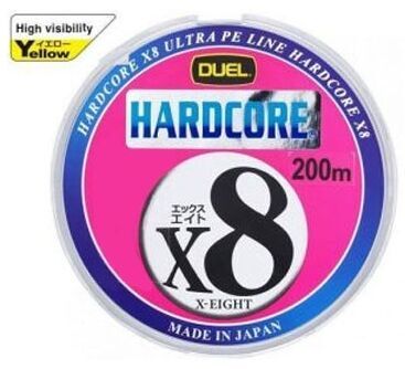Плетёный шнур DUEL PE Hardcore X8 200м Yellow #1.0/0.171мм 9.0кг H3257-Y