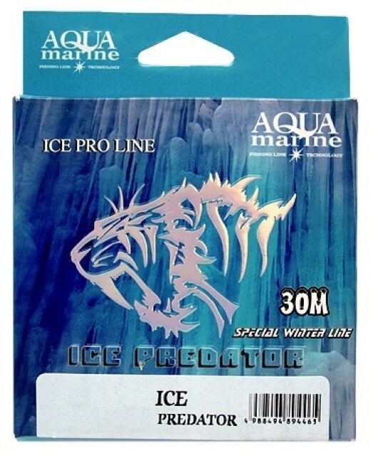 Леска монофил AQUAMARINE Ice Predator 30м #0.8/0.148мм 2.12кг прозрачная