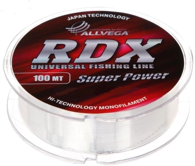 Леска монофил ALLVEGA RDX Universal 100м 0,30мм 9,78кг прозрачная