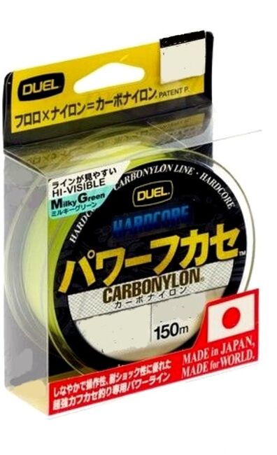 Леска DUEL Hardcore Carbonylon 150m MilkyGreen #2.0/0.235мм 4.0кг H3370-MG