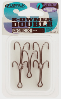 Крючок двойной OWNER 5632BC-1/0 SD-36BC черный кован 5шт/уп Крючок двойной OWNER 5632BC-1/0 SD-36BC черный кован 5шт/уп