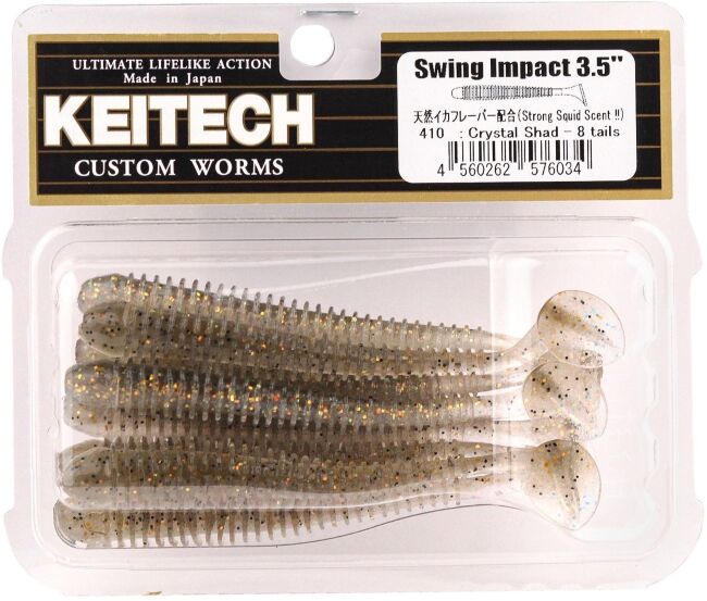Виброхвост KEITECH Swing Impact 3.5" #410 Crystal Shad 8.8см 3.3гр 8шт/уп Виброхвост KEITECH Swing Impact 3.5" #410 Crystal Shad 8.8см 3.3гр 8шт/уп
