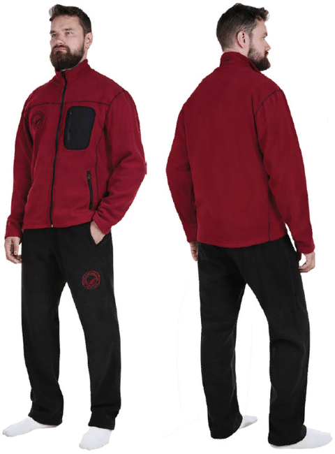 Костюм флисовый ALASKAN Royal Fish бордовый/черный р:S (ADSRFBOS)