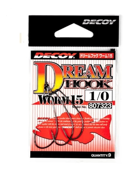 Крючок офсетный DECOY Worm15 Dream Hook #1/0 черный никель 9шт/уп (807323)