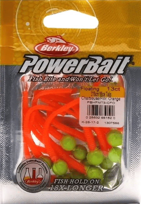 Мягкая приманка Berkley PowerBait Power Floating Mice Tails 3"/8см цв. Chartreuse/Flor.Orange 13шт/уп Мягкая приманка Berkley PowerBait Power Floating Mice Tails 3"/8см цв. Chartreuse/Flor.Orange 13шт/уп