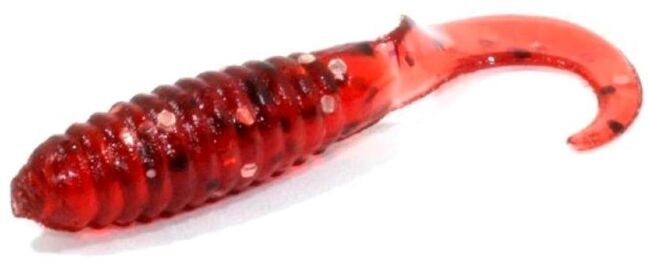 Твистер ALLVEGA Flutter Tail Grub 8см 3.6гр 7шт/уп #028 cranberry seed