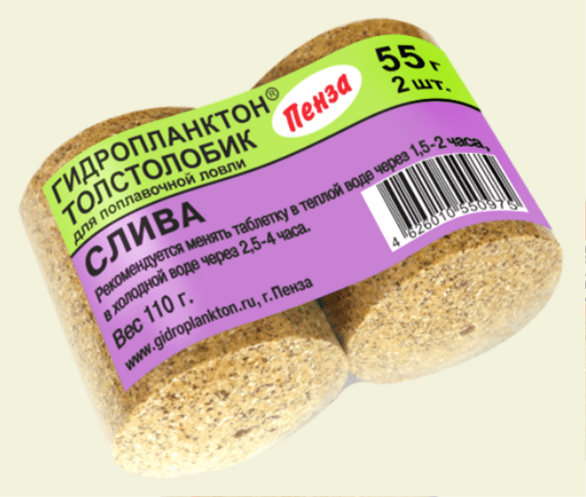 Гидропланктон ТОЛСТОЛОБИК XL 110гр (2шт*55гр/уп) Слива