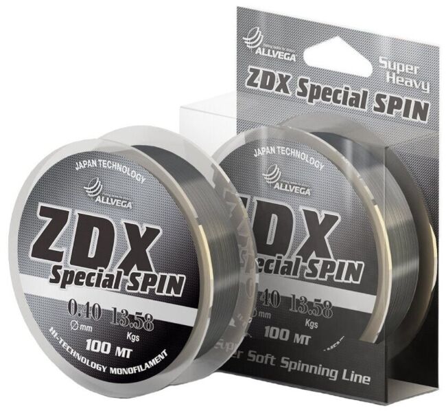 Леска монофил ALLVEGA ZDX Special Spin 100м 0,40мм 13,58кг св.серая Леска монофил ALLVEGA ZDX Special Spin 100м 0,40мм 13,58кг св.серая