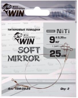 Поводок WIN Soft Mirror никель-титан. мягкий 9кг 25см 2шт/уп TSM-09-25 Поводок WIN Soft Mirror никель-титан. мягкий 9кг 25см 2шт/уп TSM-09-25