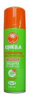 Аэрозоль KINKILA 145мл от комаров, мошки и т.д. Аэрозоль KINKILA 145мл от комаров, мошки и т.д.