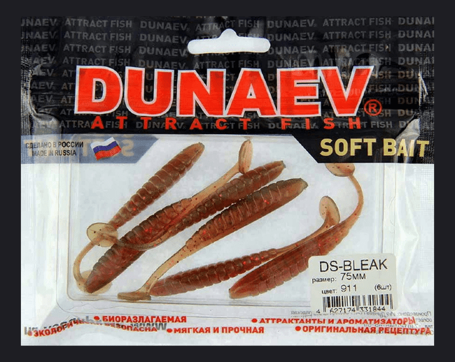 Приманка DS-BLEAK 75мм 6шт/уп, цвет (911) м.масло красное, блестки красные