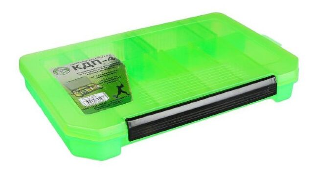 Коробка ТРИ КИТА  для приманок КДП-4 зеленая 340*215*50мм