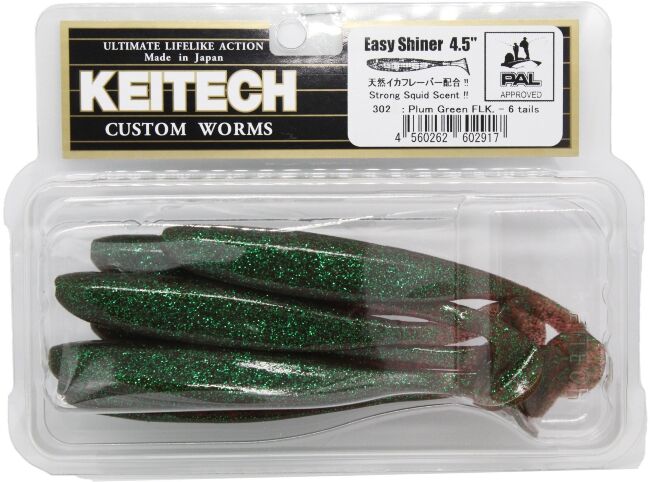 Виброхвост KEITECH Easy Shiner 4.5" #302 Plum Green FLK 11см 7.5гр 6шт/уп Виброхвост KEITECH Easy Shiner 4.5" #302 Plum Green FLK 11см 7.5гр 6шт/уп