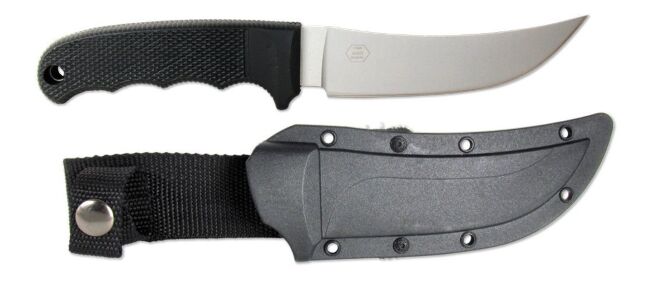 Нож нескладной НОЖЕМИР Хантер эластрон антиблик пластик ножны H-189