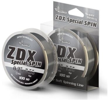 Леска монофил ALLVEGA ZDX Special Spin 100м 0,25мм 7,55кг св.серая Леска монофил ALLVEGA ZDX Special Spin 100м 0,25мм 7,55кг св.серая