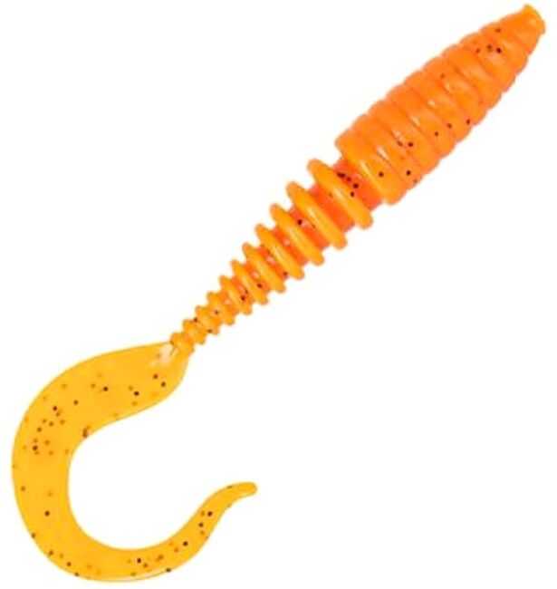 Приманка DS-TWIST 100мм 4шт/уп, цвет (250) морковный, блестки черные