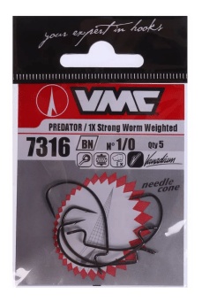 Крючок офсетный VMC 7316 BN №1/0 кованый 5шт/уп Крючок офсетный VMC 7316 BN №1/0 кованый 5шт/уп
