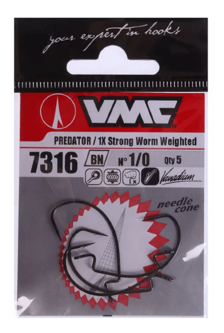 Крючок офсетный VMC 7316 BN №1/0 кованый 5шт/уп