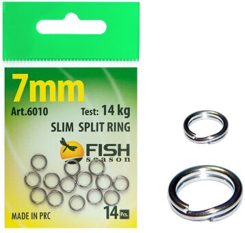 Кольцо заводное FISH SEASON Slim Split Ring Ø7мм 14кг 14шт/уп 6010-07F Кольцо заводное FISH SEASON Slim Split Ring Ø7мм 14кг 14шт/уп 6010-07F