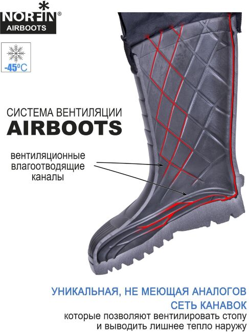 Сапоги зим. Norfin AIRBOOTS с манж. антрац. -50С EVA р.40-41 Сапоги зим. Norfin AIRBOOTS с манж. антрац. -50С EVA р.40-41