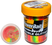 Паста форелевая Berkley Powerbait Double Glitter Twist (50г) Sun Yellow Spring Green Fluo Red 1105521
