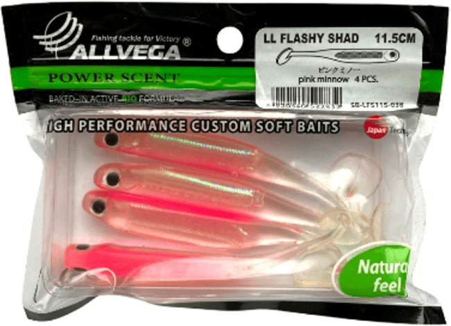 Виброхвост ALLVEGA LL Flashy Shad 11.5см 5.4гр 4шт/уп #038 pink minnow Виброхвост ALLVEGA LL Flashy Shad 11.5см 5.4гр 4шт/уп #038 pink minnow