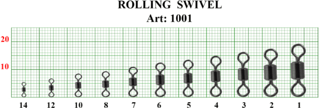 Вертлюжок FISH SEASON Rolling Swivel цилиндр №4 35кг 7шт/уп 1001-04F Вертлюжок FISH SEASON Rolling Swivel цилиндр №4 35кг 7шт/уп 1001-04F