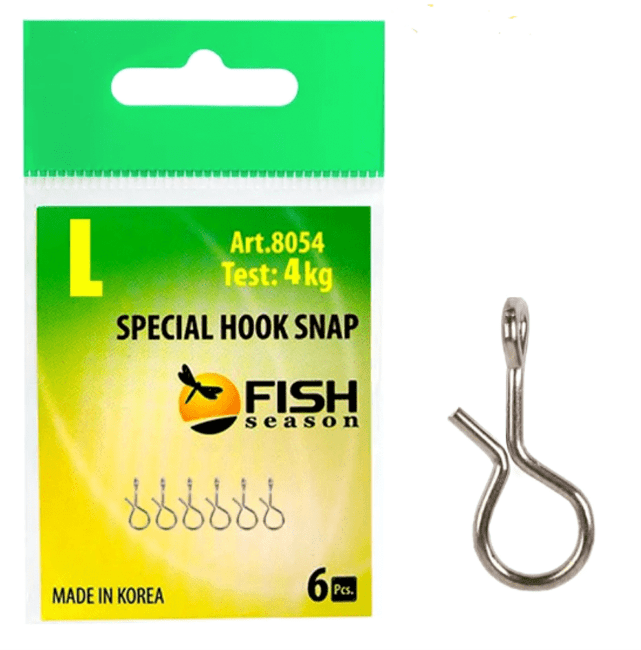 Застежка нахлыст/балансир FISH SEASON Special Hook Snap №L 4кг 6шт/уп 8054-LF