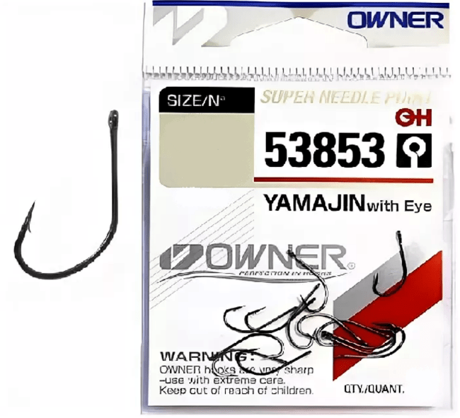 Крючок OWNER 53853-5/0 Yamajin with Eye колечко черн.хром кован 3шт/уп