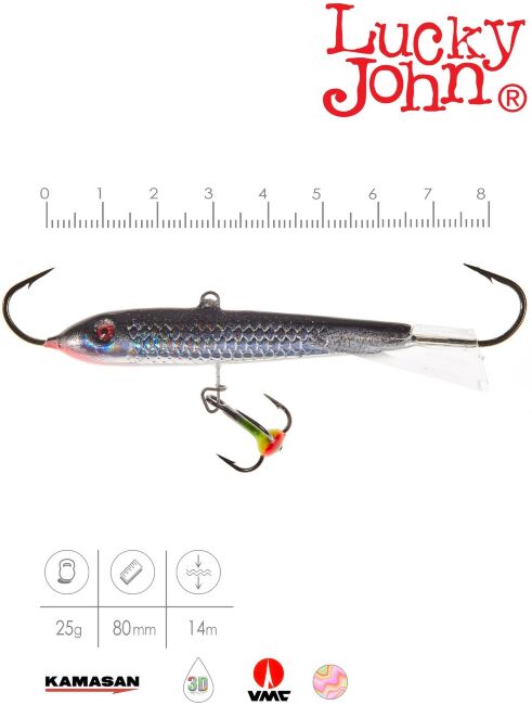 Балансир Lucky John CLASSIC 8 с тр. 80мм/13H блистер Балансир Lucky John CLASSIC 8 с тр. 80мм/13H блистер