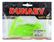 Приманка DS-SHAD 100мм 4шт/уп, цвет (351) шартрез, блестки черные