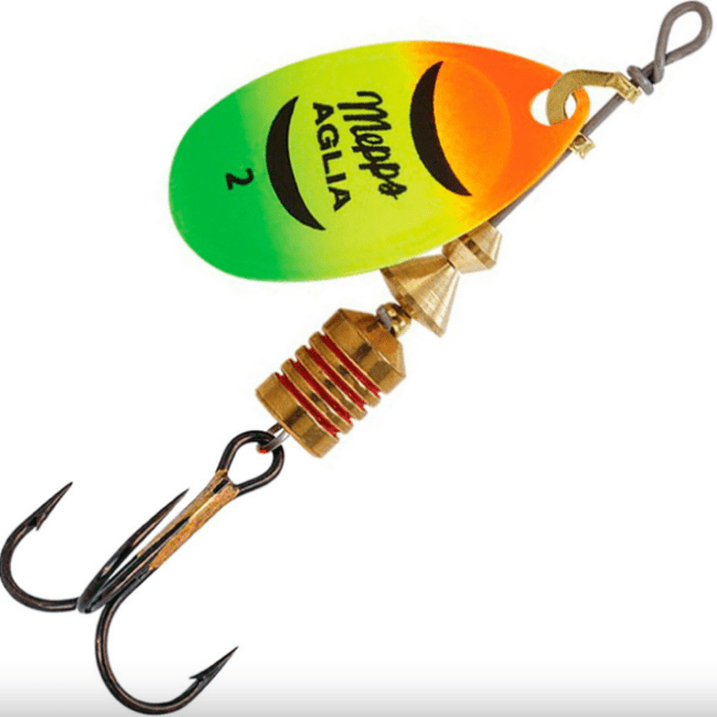 Блесна вращающаяся MEPPS Aglia Fluo Tiger №2 4,5гр