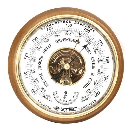 Барометр комнатный стрелочный настенный с термометром Øшкалы 163мм БТКСН-8