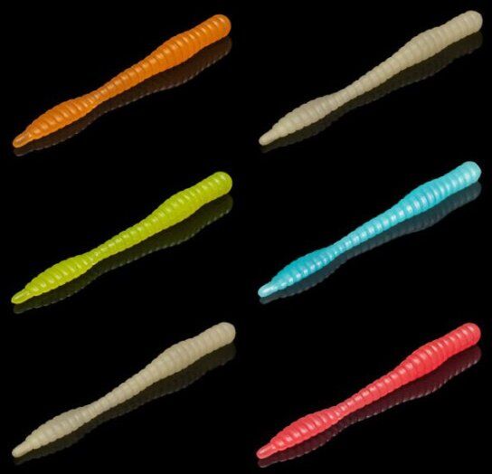Силиконовая приманка SOOREX PRO Worm 80мм 1.3гр Сыр #215 Микс светонакопительный/ Glow MIX 6шт/уп