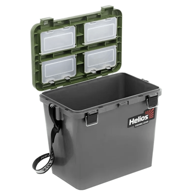 Рыболовный ящик HELIOS 19л, одна секция, серый/хаки HS-IB-19-GH-1