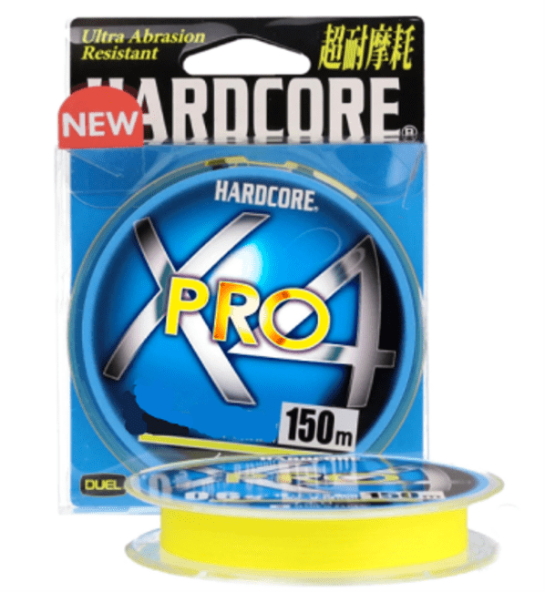 Плетёный шнур DUEL PE Hardcore X4 Pro 150м Yellow #1.0/0.17мм 8.0кг H3863-Y