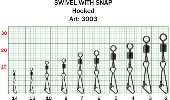 Вертлюжок с застежкой FISH SEASON Hooked №7 20кг 9шт/уп 3003-07F Вертлюжок с застежкой FISH SEASON Hooked №7 20кг 9шт/уп 3003-07F