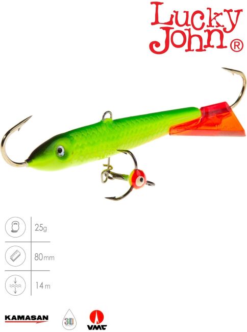 Балансир Lucky John CLASSIC 8 с тр. 80мм/26RT блистер Балансир Lucky John CLASSIC 8 с тр. 80мм/26RT блистер