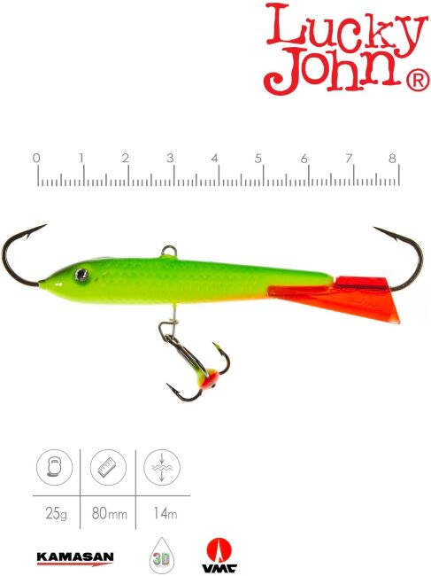 Балансир Lucky John CLASSIC 8 с тр. 80мм/26RT блистер Балансир Lucky John CLASSIC 8 с тр. 80мм/26RT блистер