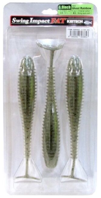 Виброхвост KEITECH Swing Impact FAT 6.8" #482 Ghost Rainbow 17см 36.5гр 3шт/уп