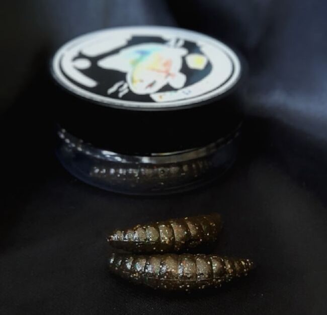 Силиконовая приманка FORTUNE FISH Маггот #10 (тёмно-коричневый, блёстка) 8шт/уп