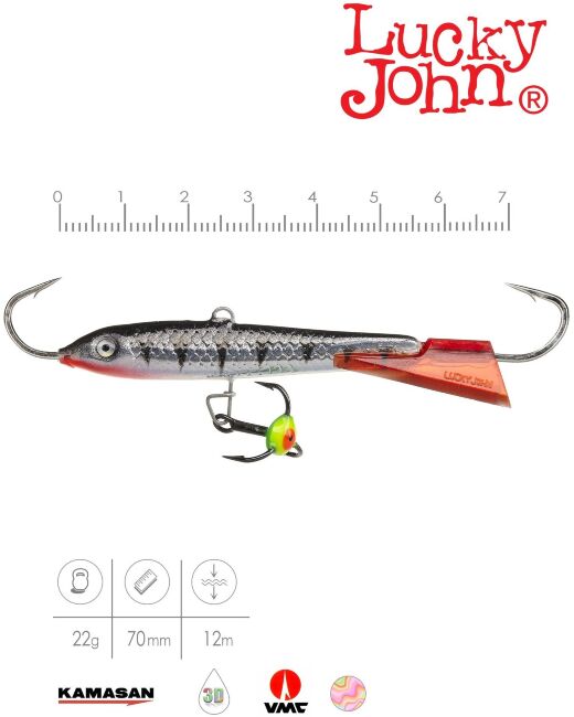 Балансир Lucky John CLASSIC 7 с тр. 70мм/12HRT блистер