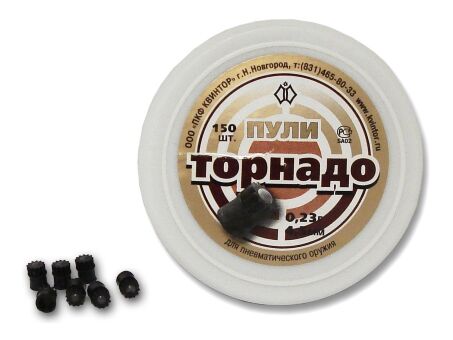 Пули KVINTOR Торнадо в пластик обтюраторе калибр:4.5мм длина:6.2мм вес:0.23гр 150шт/уп Пули KVINTOR Торнадо в пластик обтюраторе калибр:4.5мм длина:6.2мм вес:0.23гр 150шт/уп