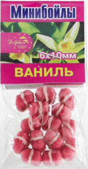 Минибойлы DOLPHIN тонущие с резинкой Ваниль 6*10мм Минибойлы DOLPHIN тонущие с резинкой Ваниль 6*10мм
