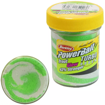 Паста форелевая Berkley Powerbait Turbo Dough Glow (50г) Green/White 1102743 Паста форелевая Berkley Powerbait Turbo Dough Glow (50г) Green/White 1102743