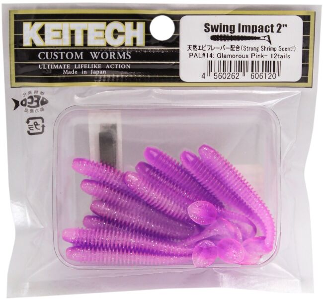 Виброхвост KEITECH Swing Impact 2" PAL#14 Glamorous Pink 5см 0.9гр 12шт/уп